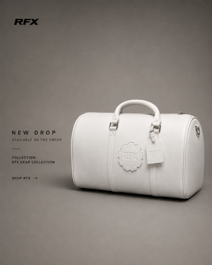RFX white duffel bag